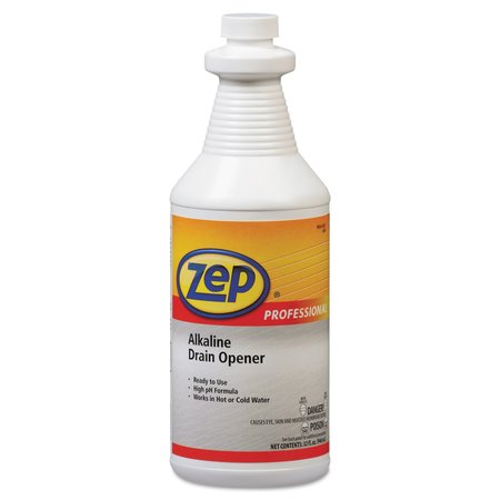 Zep Alkaline Drain Opener Quart Bottle, PK12 1041423